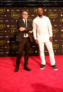 Raffaele Annecchino, Managing director of Viacom International Media Networks (L) and Alex Okosi (R) at the red carpet during the MAMA 2016 in Johannesburg, South Africa on October 22nd, 2016