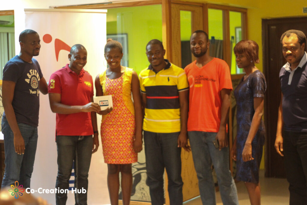 Team Safetee collecting their prize