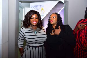 Chichi Nwoko (Network Leader, NABFEME AFRICA) and Beat FM OAP, Toolz