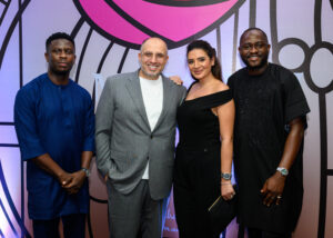 L-R: Adeyinka Adepetun, The Macallan Brand Educator and Ambassador, Abuja; Mr and Mrs Zeitoun, Directors, Dunes Investment and Global Services Ltd, and Hammed Adebiyi, Senior Brand Manager, Nigeria & West and Central Africa (WACA), Edrington Portfolio, at the exclusive launch of The Macallan ‘Art is the Flower’ in Abuja on June 13, 2025.